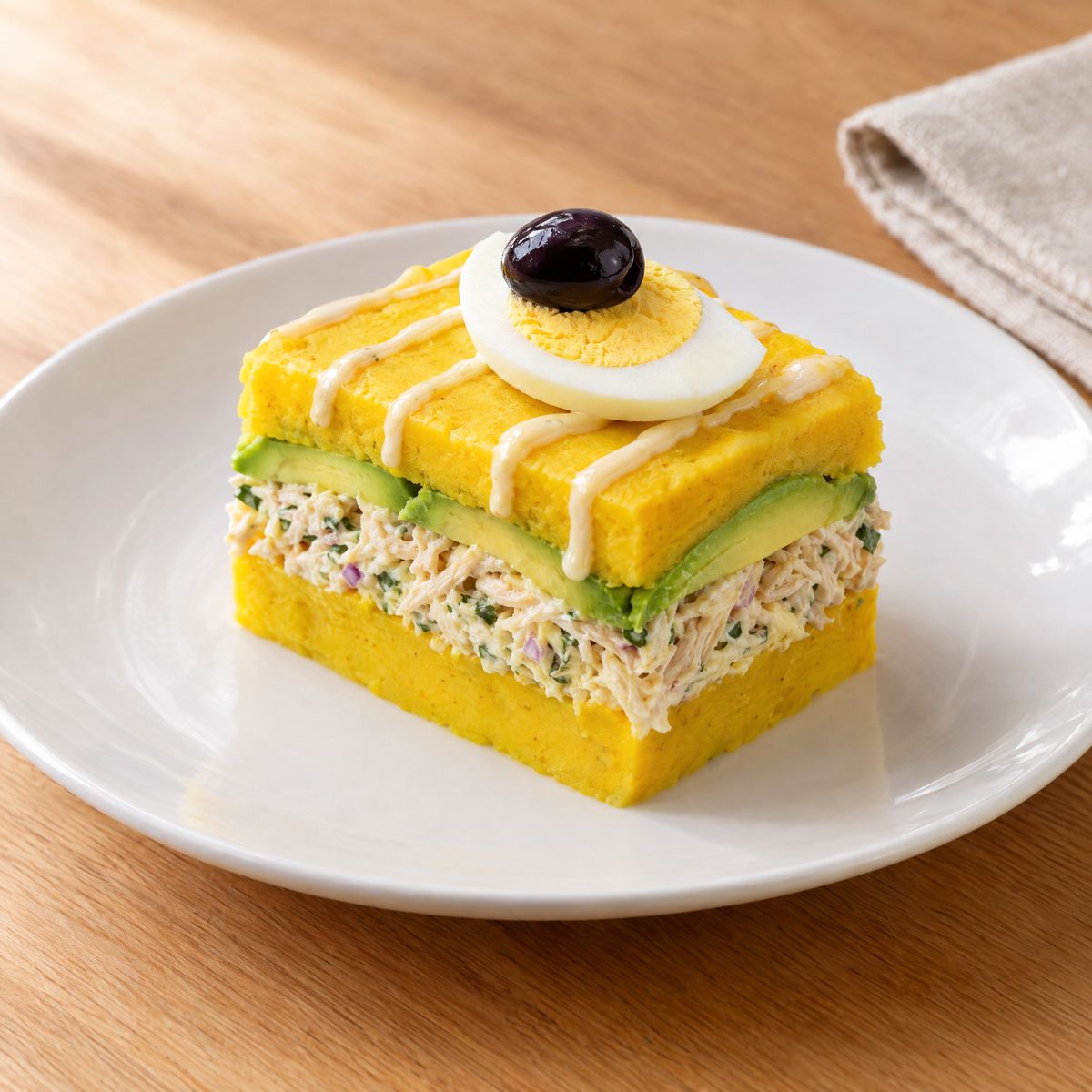 Causa Limeña — Layered Lime-Potato Terrine: Chicken